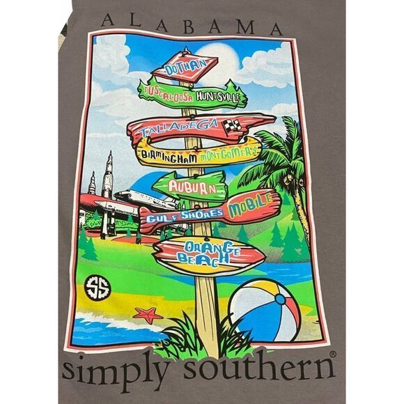Simply Southern Alabama State T-Shirt Gray Small‎ - Picture 2 of 15